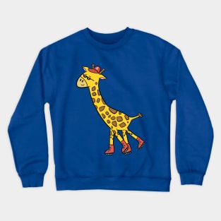 Rollerskater Giraffe Crewneck Sweatshirt